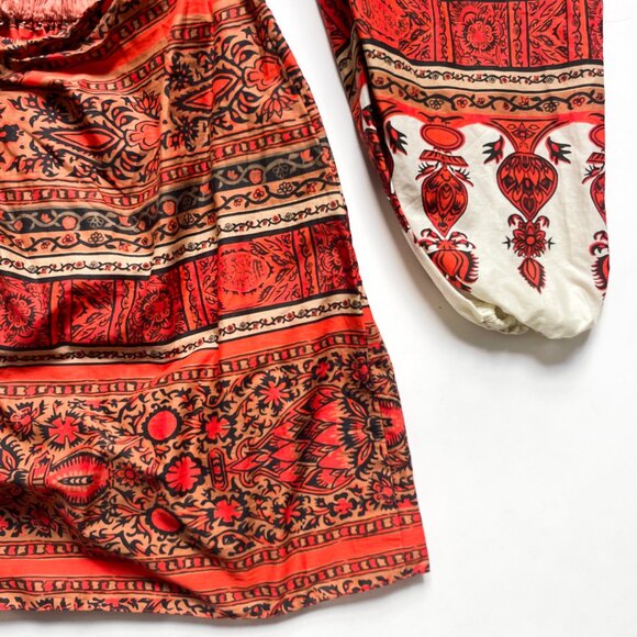 Johanna Ortiz Tropical Mantra Mini Dress Blockprint Fiesta Red Size 0 NEW NWT - Picture 5 of 13